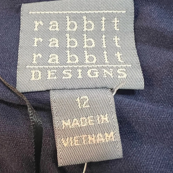 Rabbit Rabbit Rabbit‎ Blue Burnout 3/4 Sleeve Dress. Size 12. NWT. - Picture 2 of 12